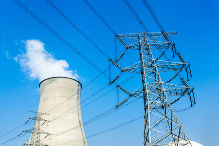 Cooling tower in power plantの写真素材