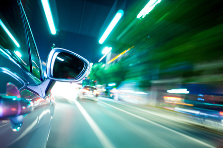 night drive blussed in motionの写真素材