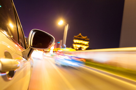 night drive blussed in motionの写真素材