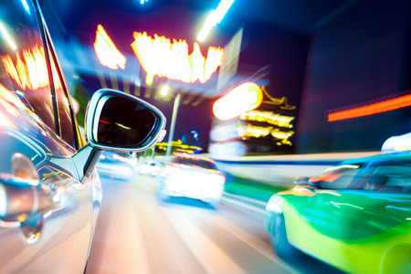 night drive blussed in motionの写真素材