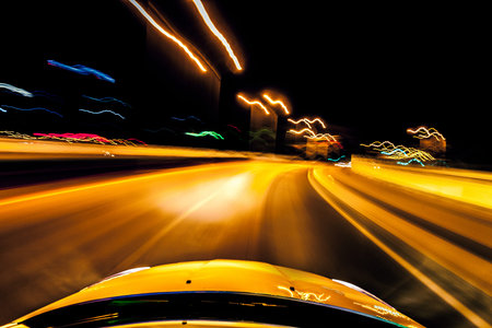 night drive blussed in motionの写真素材