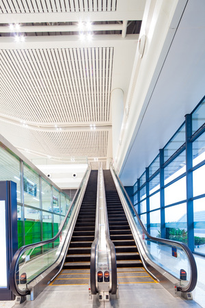 the escalator of the subway station in shanghai china.のeditorial素材
