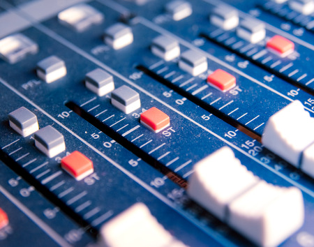 Texture of an audio mixer with buttonsの写真素材