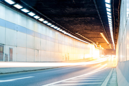 Abstract car in the tunnel trajectoryの写真素材