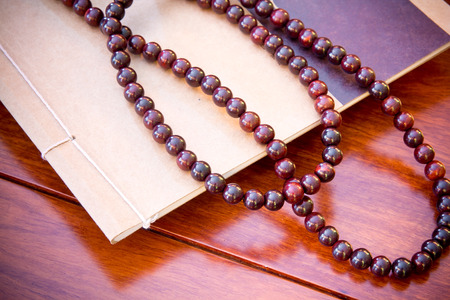 Hindu and buddhist prayer beadsの写真素材
