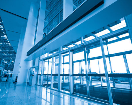 Modern international airport terminal