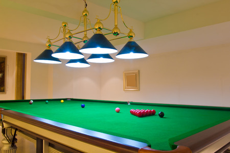 Snooker, indoor environment and lightingのeditorial素材