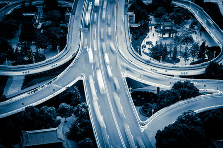 traffic on junction in city