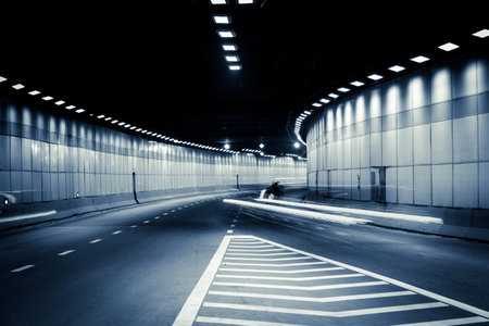 Abstract car in the tunnel trajectory
