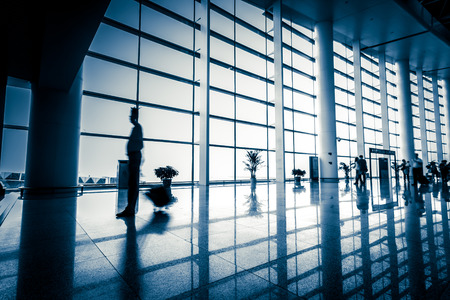 passenger in the shanghai pudong airport.interior of the airport.のeditorial素材