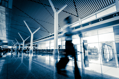 Passenger in the shanghai pudong airport. Interior of the airport.のeditorial素材