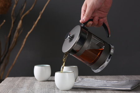 teapot with teacupsの写真素材