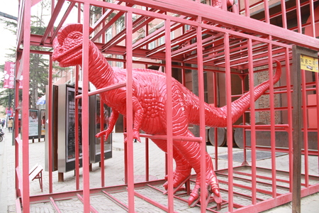Dinosaur sculptureの写真素材