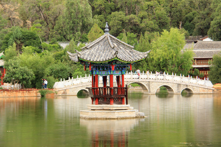 Black Dragon Pool at Lijiang, Yunnanのeditorial素材