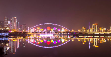 Night view of cityの写真素材