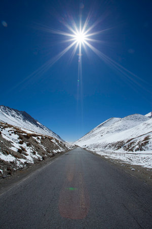road at Tibetの写真素材