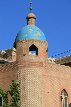 Islamic mosque in the high platform residential area in the old town of Kashgar, Xinjiang, Chinaの写真素材