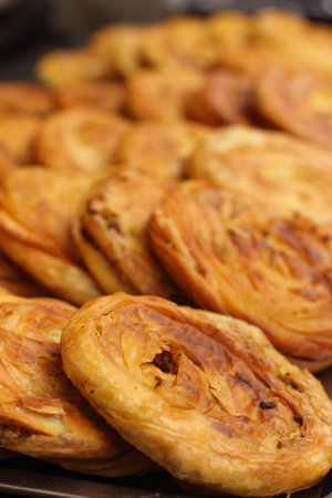 Close up of Guokui, a kind of fried bread in southeast China
