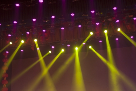 stage lights colorful in a nightclub venueの写真素材