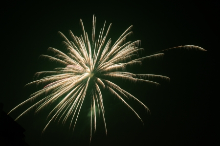 fireworks in the night sky on chinese new yearの写真素材