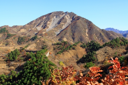 mountain autumn scenery in Qianxi County, Hebei province, north chinaの写真素材