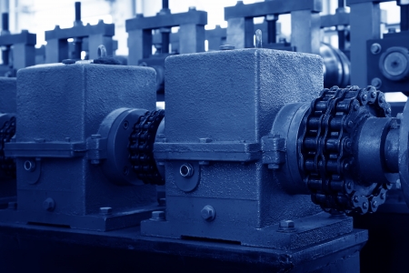 machinery and equipment in a workshop, in a manufacturing factoryの写真素材