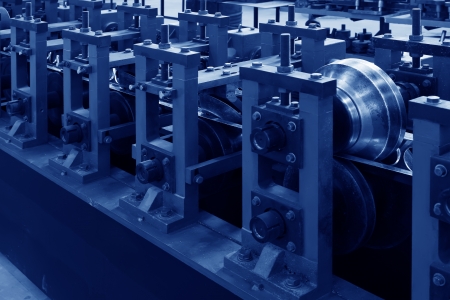 metal sheet pressing device in a production workshopの写真素材