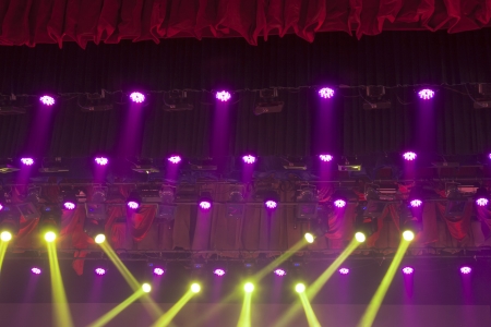 stage lights colorful in a nightclub venueの写真素材
