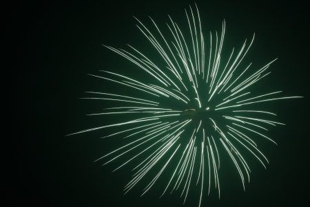 fireworks in the night sky on chinese new yearの写真素材