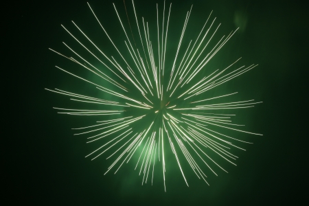 fireworks in the night sky on chinese new yearの写真素材