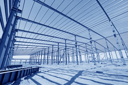 industrial production workshop roof steel beam in a factoryのeditorial素材