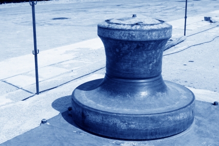 mooring pier in a corner of the portの写真素材