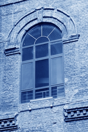 old windows on the buildings, closeup of photoの写真素材