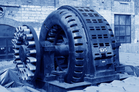 obsolete large asynchronous motor in a factory