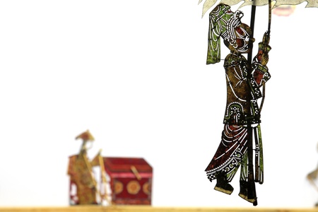 Shadow play puppet props -- character, closeup of photoの写真素材