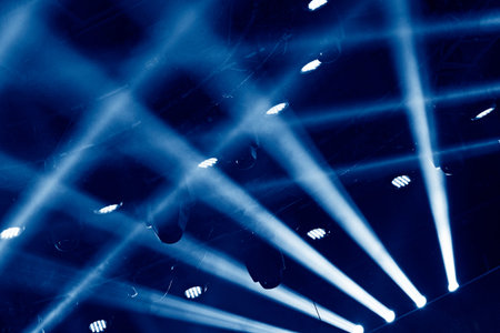stage lighting effect in the dark, closeup shot