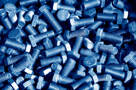 new bolts stacked together in a shopの写真素材