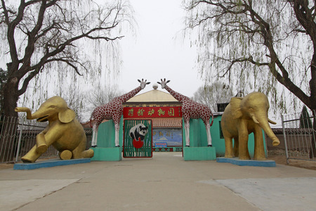 CANGZHOU - DECEMBER 8: The Funny zoo gate landscape architecture, in the WuQiao acrobatics world scenic spots, on december 8, 2013, cangzhou, hebei province, China. のeditorial素材