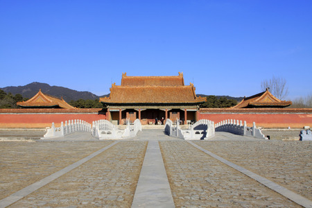 ZUNHUA - DECEMBER 15: The RON door landscape architecture, in the Eastern Tombs of the Qing Dynasty, on december 15, 2013, ZunHua, hebei province, China. 
のeditorial素材