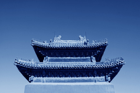 China's traditional double-hipped roof structures, in the Eastern Tombs of the Qing Dynasty, chinaのeditorial素材