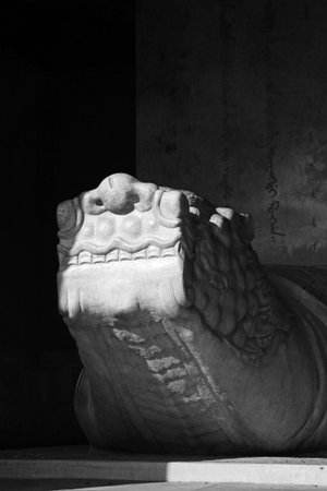 huge turtle stone carving, in the Eastern Tombs of the Qing Dynasty, on december 15, 2013, ZunHua, hebei province, China. のeditorial素材