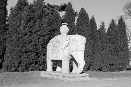 ZUNHUA - DECEMBER 15: The stone elephant landscape architecture, in the Eastern Tombs of the Qing Dynasty, on december 15, 2013, ZunHua, hebei province, China. 
のeditorial素材