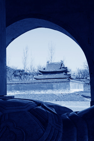 ancient Chinese traditional style of buildings landscape, in the Eastern Tombs of the Qing Dynasty, on december 15, 2013, ZunHua, hebei province, China. 
のeditorial素材