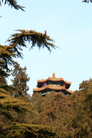 BEIJING - DECEMBER 22: The Guanmiao Pavilion landscape architecture of the Jingshan Park, December 22, 2013, Beijing, China. 
のeditorial素材