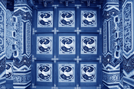 BEIJING - DECEMBER 22: The paint the ceiling in the Wanchun Pavilion of the Jingshan Park, December 22, 2013, Beijing, China. 
のeditorial素材