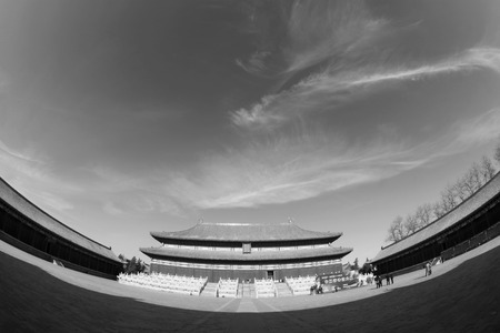 BEIJING - DECEMBER 22: The hall outside architectural landscape of the Imperial Ancestral Temple, on december 22, 2013, beijing, china.
 のeditorial素材