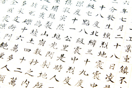 traditional chinese brush calligraphy, closeup of photo