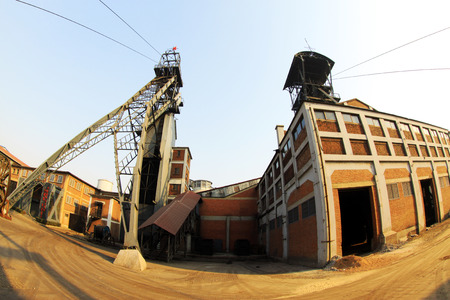 TANGSHAN - JANUARY 2: The mine hoist house architectural appearance, in the Kailuan national mine park, on January 2, 2014, tangshan city, hebei province, China.  
のeditorial素材