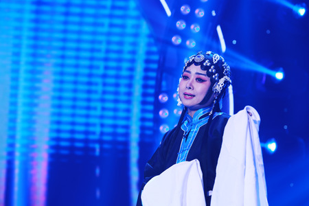 LUANNAN COUNTY - JANUARY 4: The Qin Xianglian image on the stage, in the ChengZhaoCai grand theater, January 4, 2014,luannan county, hebei province, china.のeditorial素材