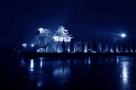 BEIJING - DECEMBER 22: The Southwest turrets of the Forbidden City at night, on december 22, 2013, beijing, china.
のeditorial素材
